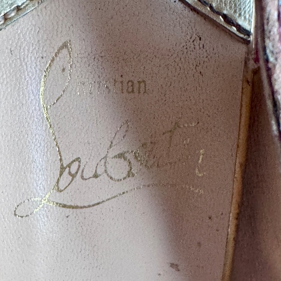 Christian Louboutin Multicolor Glitter Slingback Peep Platform Sandals Sz. 5.5 - Picture 7 of 15